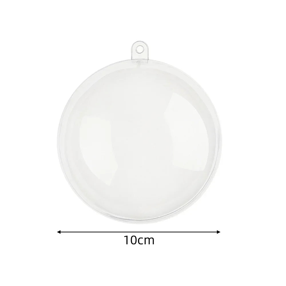 Transparent Christmas Ball Decor Plastic Fillable Bauble Xmas Tree Hanging Ornaments or Decoration for Party