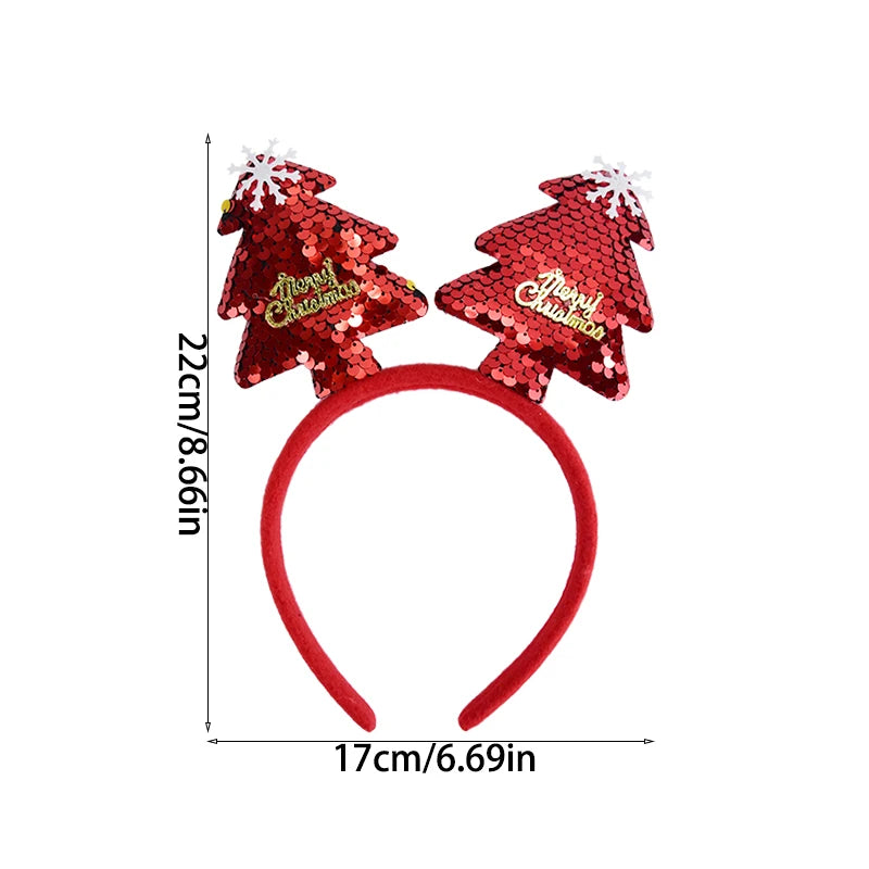 Christmas Headband Kids Adult Santa Claus Elk Xmax Tree Hair Accessories Photo Props Christmas Decoration 2024 New Year Gifts