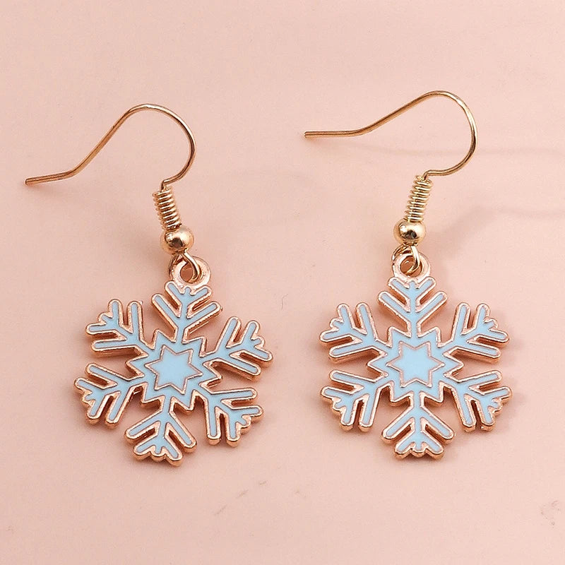 Merry Christmas Drop Earrings for Women Christmas Tree Deer Santa Dangle Earrings New Year Jewelry Gifts