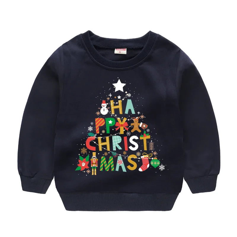 Christmas Sweater/Pullover X'mas Gift Tops Children Outfit Cotton Sweatshirts 1-6Years