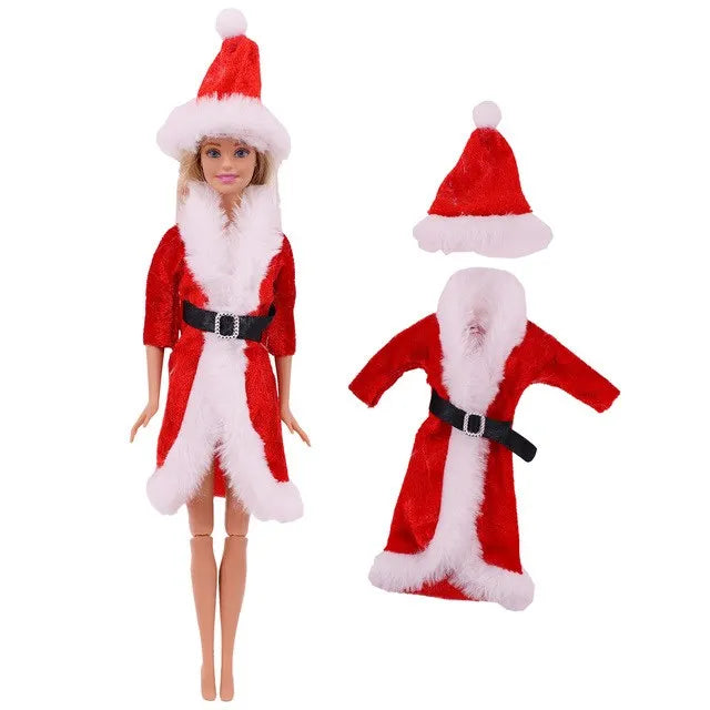 Barbies Clothes Doll Christmas Dress Accessories,Toy Tree,Santa Claus Set For 11.8inch ,30Cm Ken Clothing ,Girls Birthday Gift (Does not include Doll)