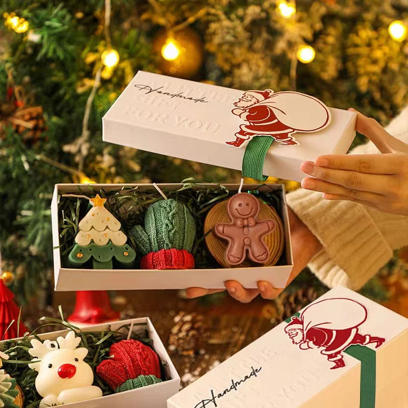 Cartoon gingerbread man senior sense aromatherapy candles Christmas tree scented ornaments deer shape companion gift gift set