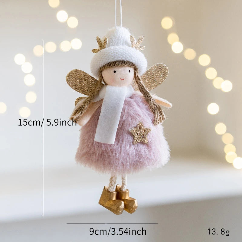 Christmas Tree Pendant Plush Hanging Xmas Decoration Charms New Year Gifts