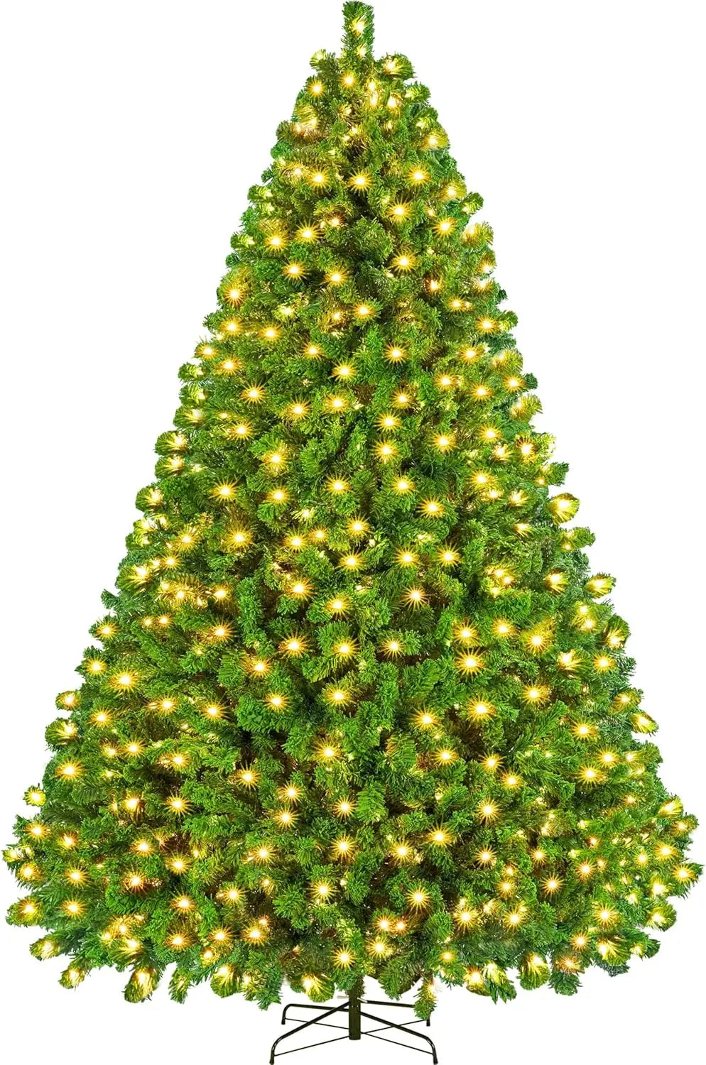 6ft Pre-lit Artificial Christmas Tree with Incandescent Warm White Lights, Snow Flocked Full Prelighted Xmas Tree