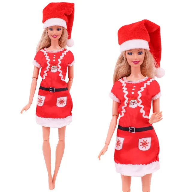 Barbies Clothes Doll Christmas Dress Accessories,Toy Tree,Santa Claus Set For 11.8inch ,30Cm Ken Clothing ,Girls Birthday Gift (Does not include Doll)