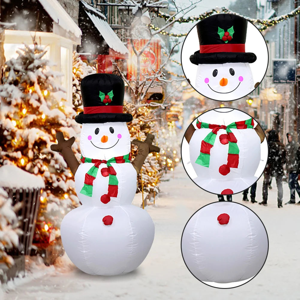 2024 Christmas Decoration Inflatables Beach Snowman with LED for Xmas Party Indoor Outdoor Courtyard Props Ornament Toy