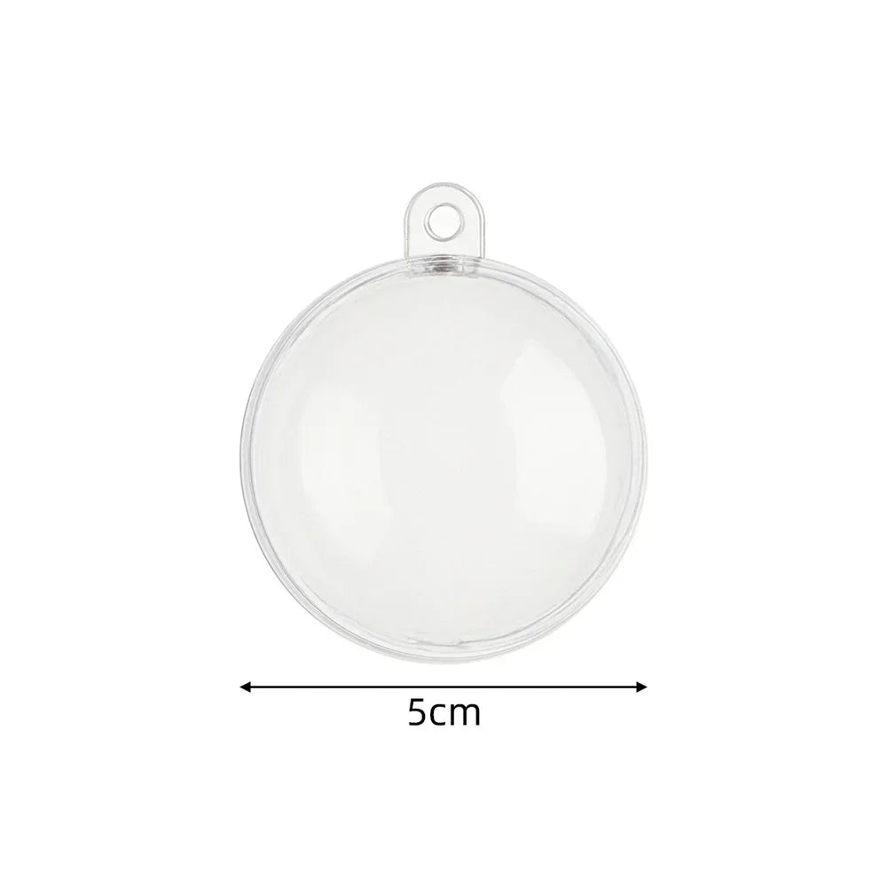 Transparent Christmas Ball Decor Plastic Fillable Bauble Xmas Tree Hanging Ornaments or Decoration for Party