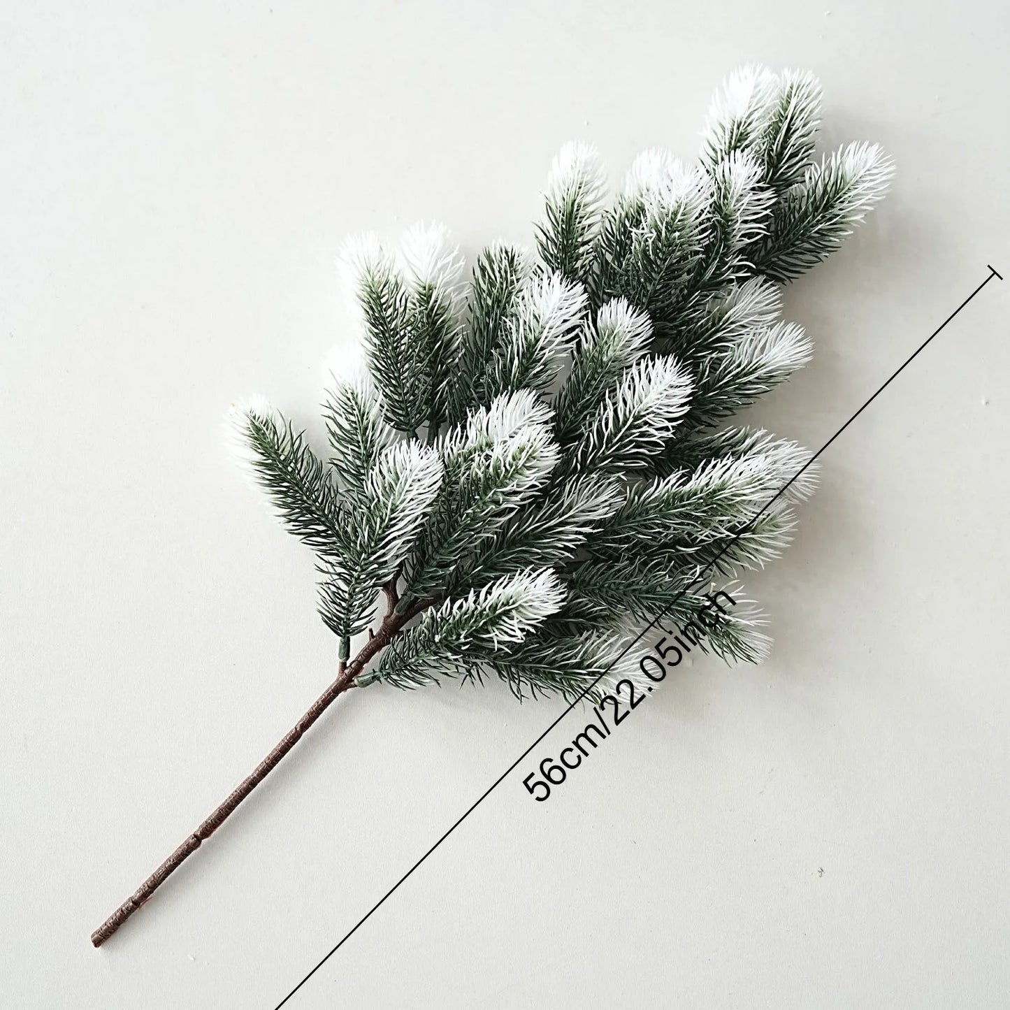 Artificial Pine Needles Branches Christmas Fake Snowy Pine Picks Twigs Winter Sprays Greenery Stems for Xmas Tree Garlands Decor