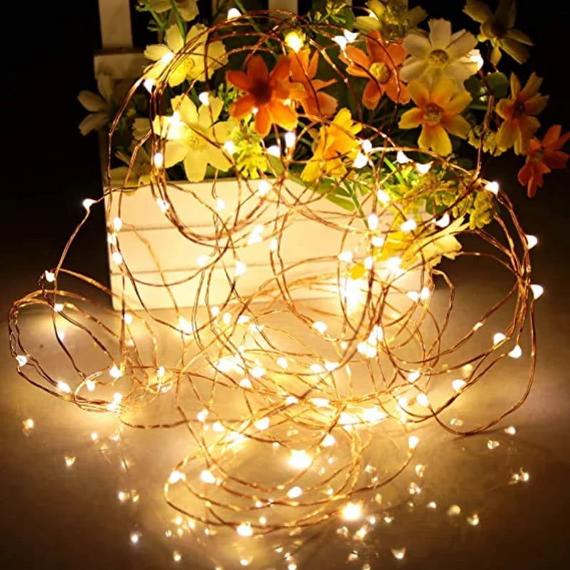 Fairy Lights Battery Operated Centrepiece Table Decorations Party Christmas Copper Wire String Lights Battery Powered