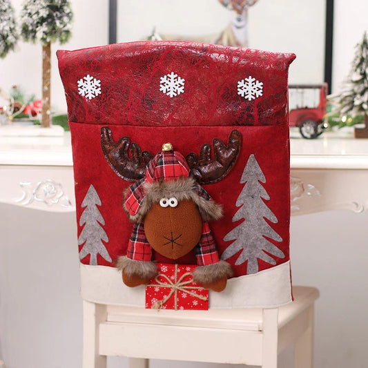 Christmas Chair Cover Marry Christmas Decorations For Kitchen Table Dinner Chair Seat Cover Xmas Party 2025 New Year Home Decor