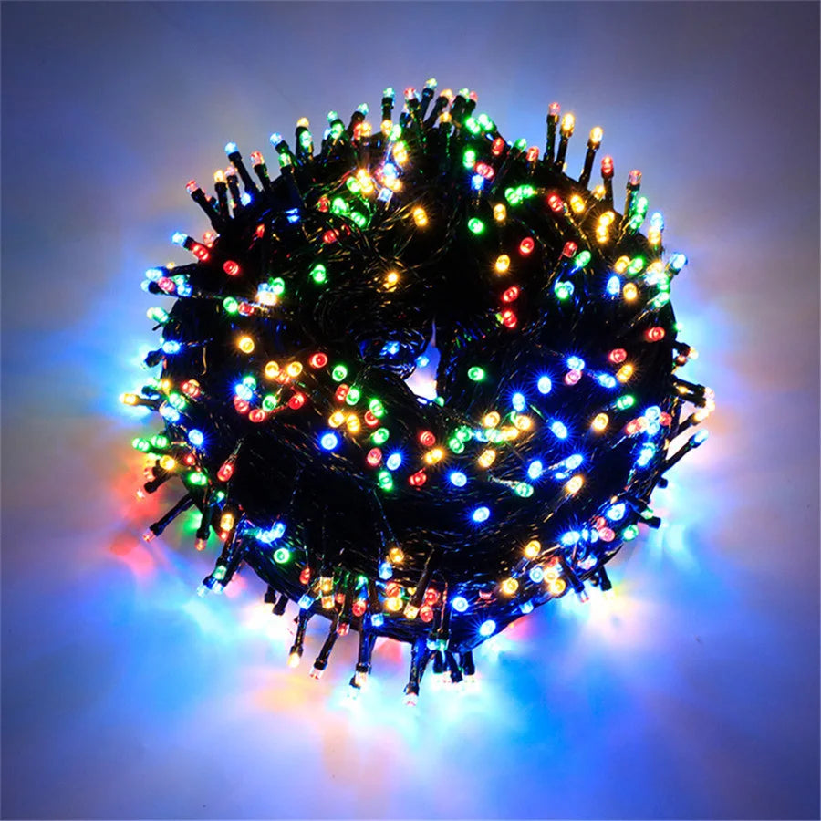 20M 30M 50M Waterproof LED String Lights Outdoor 8 Modes Christmas Garland Fairy Lights for Garden Party Wedding Xmas Tree Decor