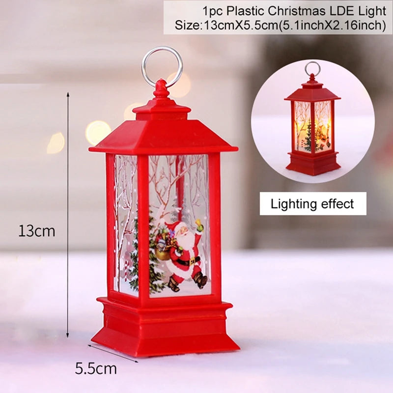 Christmas Lantern Light Merry Christmas Decorations for Home Christmas Tree Ornaments 2024 Navidad Xmas Gifts New Year 2025