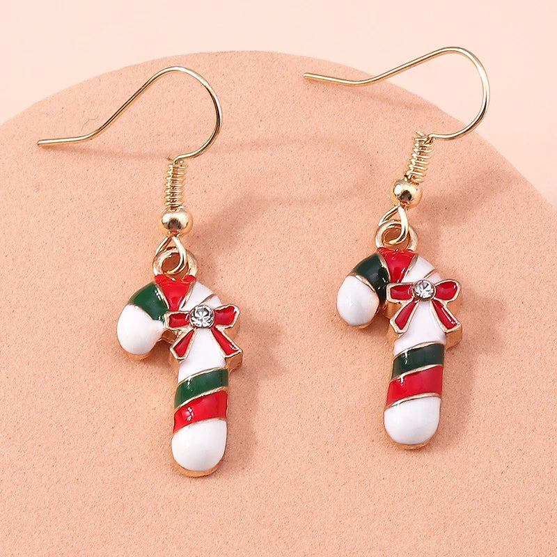 Merry Christmas Drop Earrings for Women Christmas Tree Deer Santa Dangle Earrings New Year Jewelry Gifts