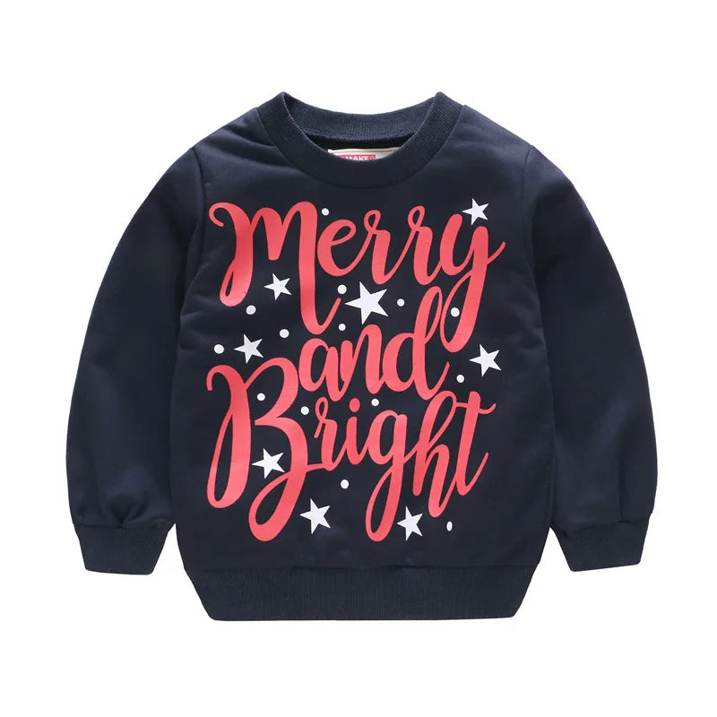 Christmas Sweater/Pullover X'mas Gift Tops Children Outfit Cotton Sweatshirts 1-6Years