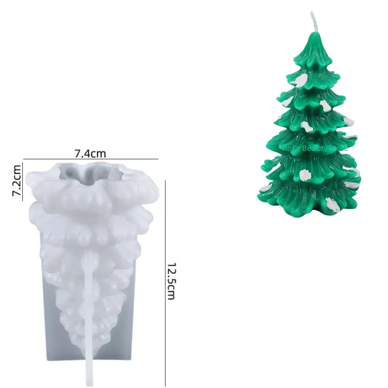 3D Christmas Tree Candle Silicone Mould DIY Christmas Candle Making Kit Handmade Soap Plaster Resin Baking Tools Holiday Gifts