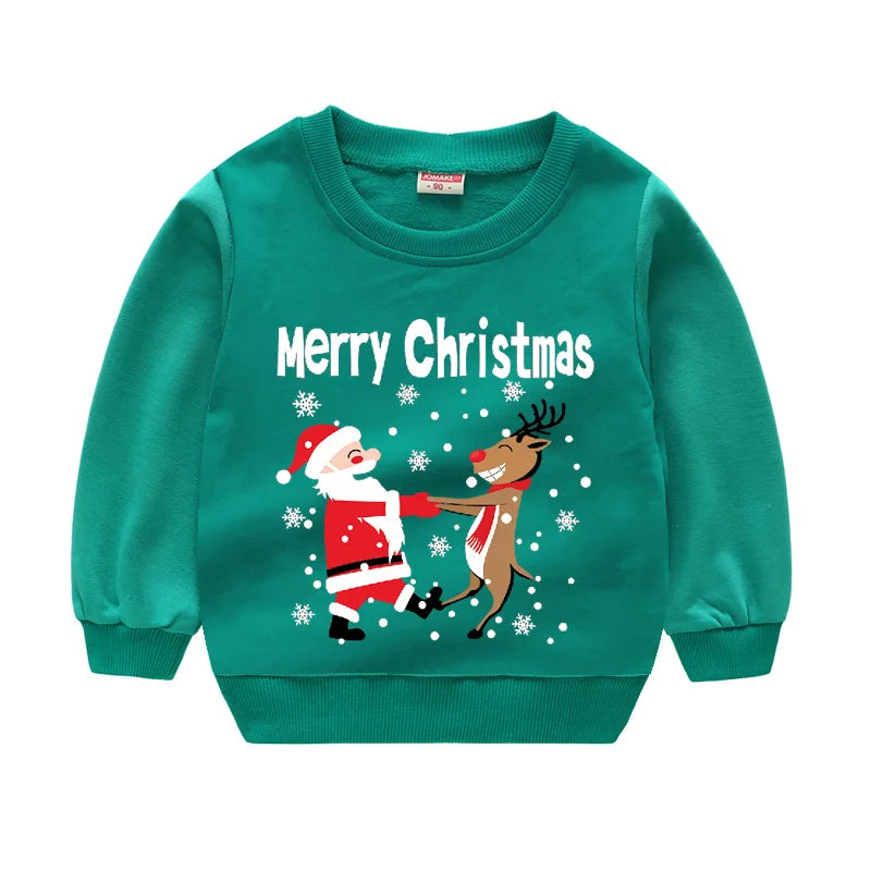 Christmas Sweater/Pullover X'mas Gift Tops Children Outfit Cotton Sweatshirts 1-6Years