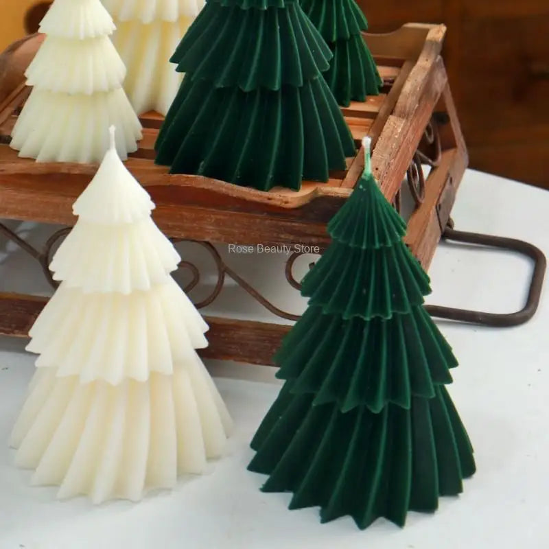 3D Christmas Tree Candle Silicone Mould DIY Christmas Candle Making Kit Handmade Soap Plaster Resin Baking Tools Holiday Gifts