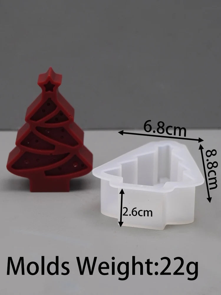 Christmas Tree Snowflake Silicone Candle Mould DIY Xmas Ornaments Making Soap Plaster Resin Casting Molds Home Decor Craft Gifts