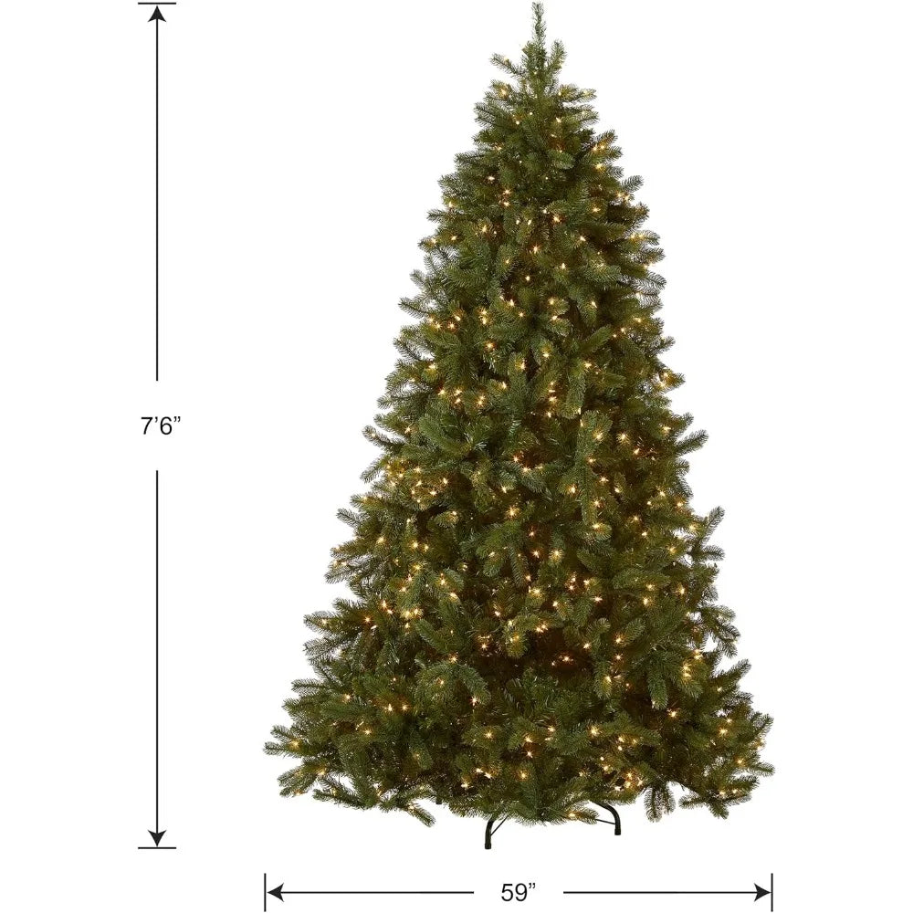 Pre-Lit 'Feel Real' Artificial Full Down swept Christmas Tree, Green, Douglas Fir, White Lights, Includes  Christmas