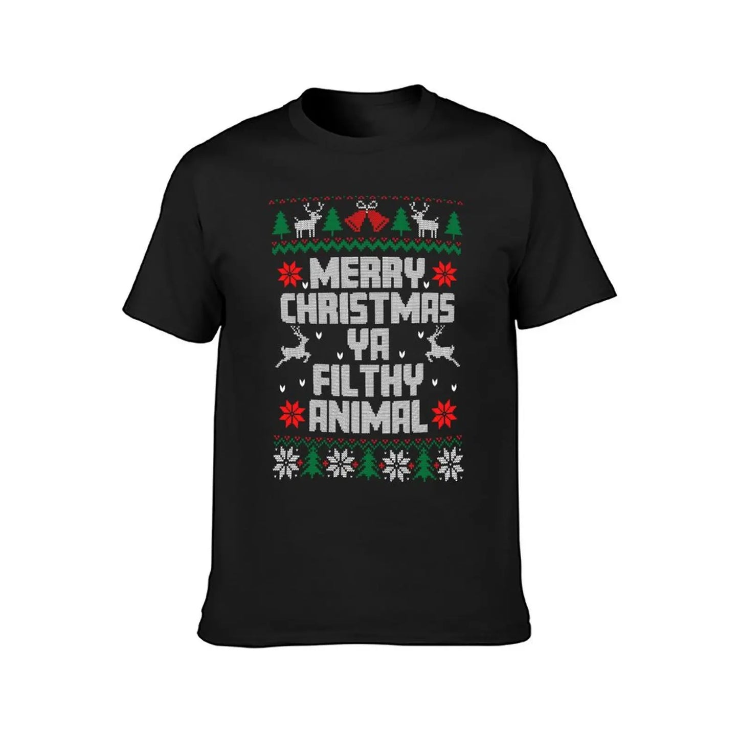 Merry Christmas Ya Filthy Animal, Ugly Holiday Sweaters, Santa Claus Christmas 2021, Tree Reindeer, Funny Snowman, Happy T-Shirt