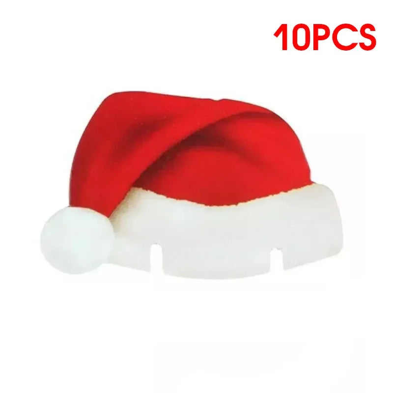 10Pcs Wine Cup Card Christmas Party Dinner Decoration Navidad Noel Wine Glass Cards Ornaments New Year Gift Christmas Decoration