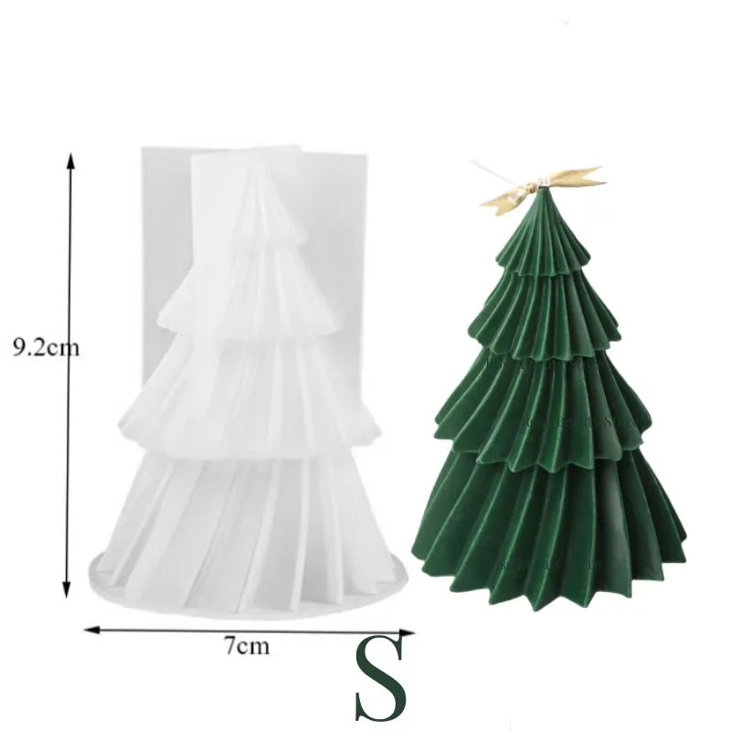 3D Christmas Tree Candle Silicone Mould DIY Christmas Candle Making Kit Handmade Soap Plaster Resin Baking Tools Holiday Gifts