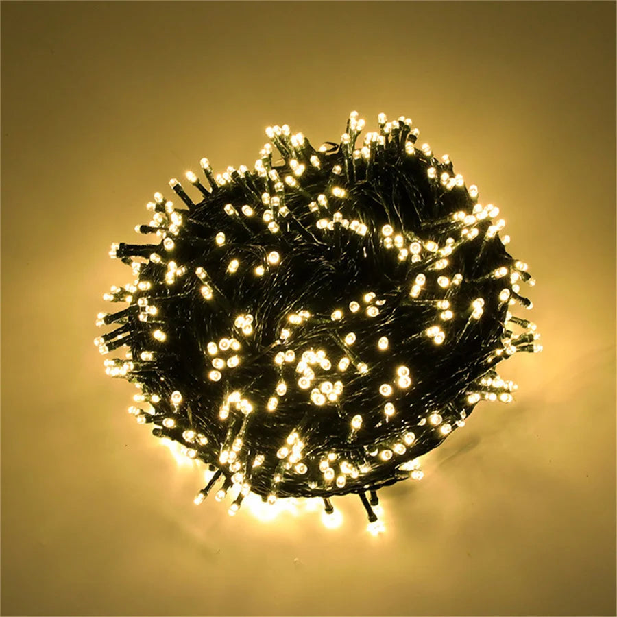 20M 30M 50M Waterproof LED String Lights Outdoor 8 Modes Christmas Garland Fairy Lights for Garden Party Wedding Xmas Tree Decor