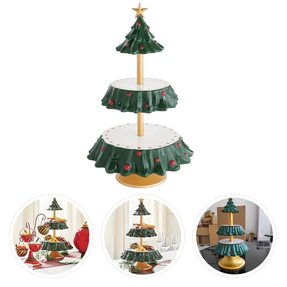 Xmas Cake Storage Stand Christmas Cupcake Tray Desert Display Shelves Holder Paper Dessert