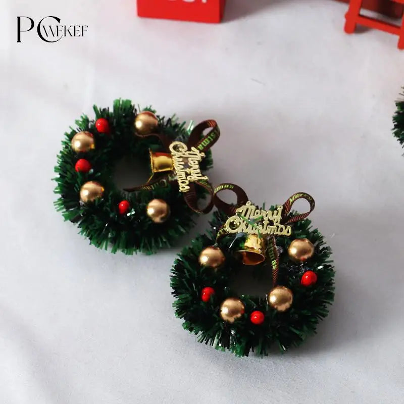 1pc Miniature Wreath Doll House Christmas Tree Decoration Dollhouse Accessories