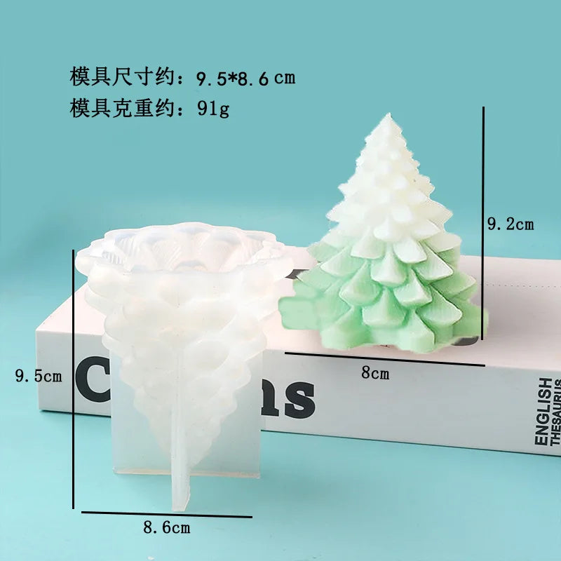 3D Christmas Tree Candle Silicone Mould DIY Christmas Candle Making Kit Handmade Soap Plaster Resin Baking Tools Holiday Gifts