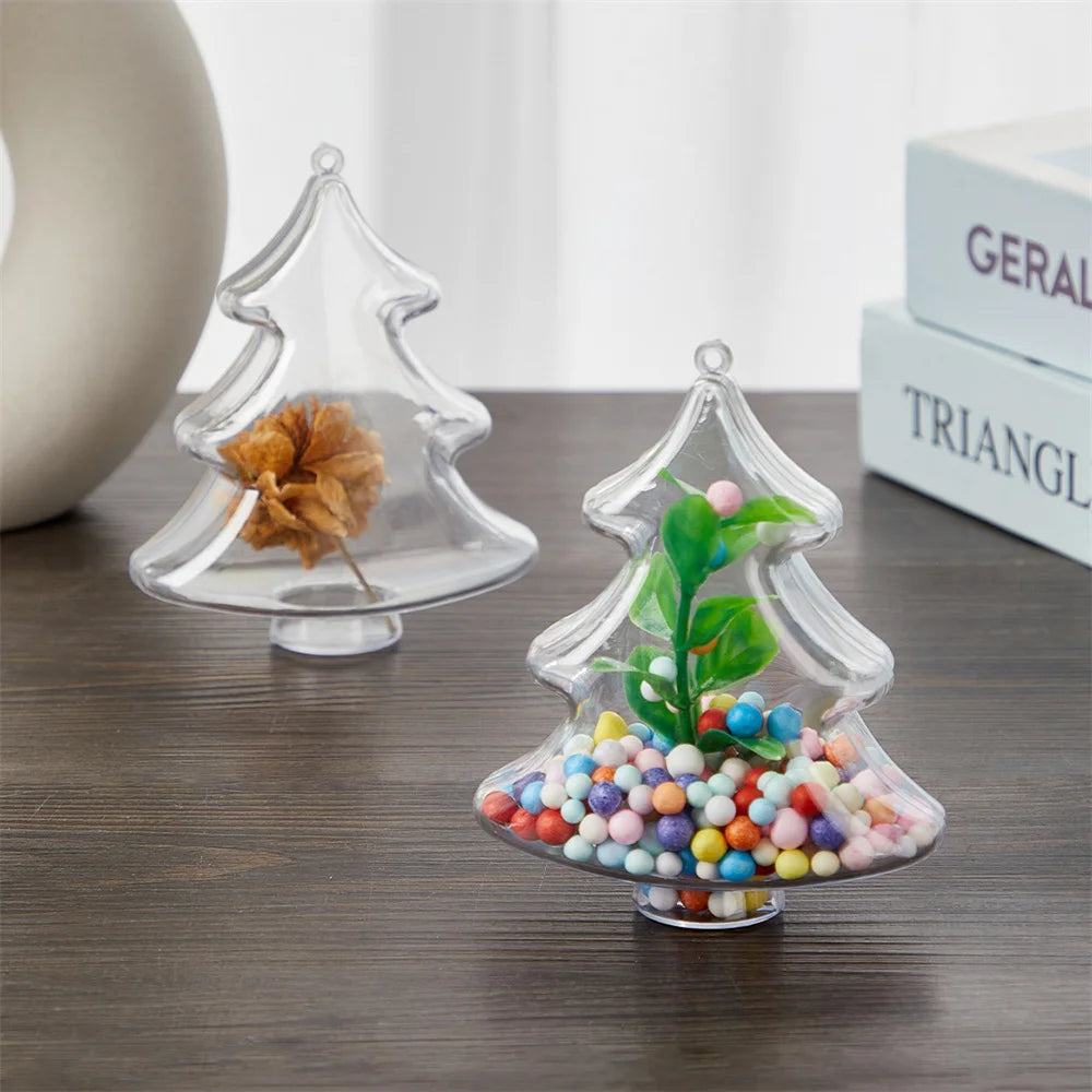 Transparent Christmas Ball Decor Plastic Fillable Bauble Xmas Tree Hanging Ornaments or Decoration for Party