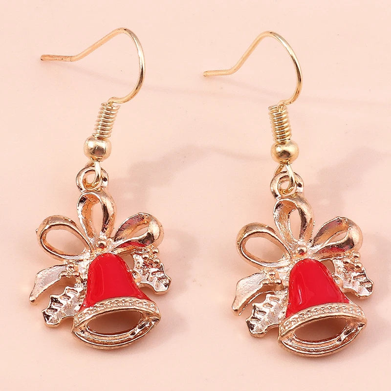 Merry Christmas Drop Earrings for Women Christmas Tree Deer Santa Dangle Earrings New Year Jewelry Gifts