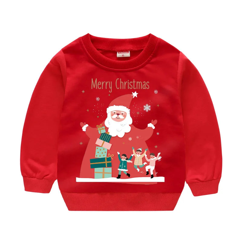 Christmas Sweater/Pullover X'mas Gift Tops Children Outfit Cotton Sweatshirts 1-6Years