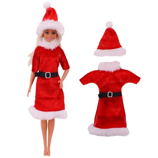 Barbies Clothes Doll Christmas Dress Accessories,Toy Tree,Santa Claus Set For 11.8inch ,30Cm Ken Clothing ,Girls Birthday Gift (Does not include Doll)