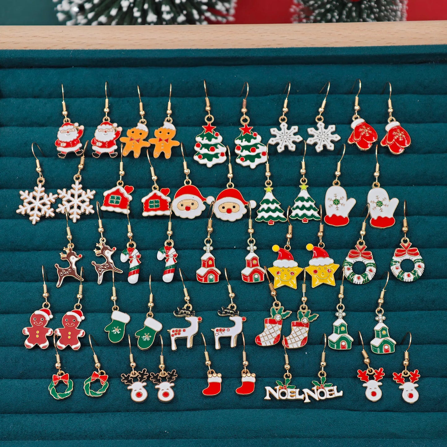 10/20/40pcs Christmas Earing Set - Elk, Santa Claus, Christmas, Tree, Earrings for Women