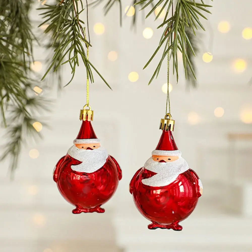 2PCS Red&white Christmas Hanging Decoration Santa Clause Camera Owl Xmas Ornament Ball Shopwindow Plastic Xmas Baubles