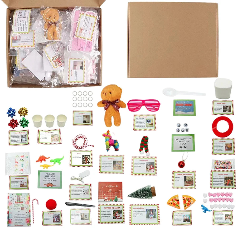 2024 Elf Kit 12/24 Days of Christmas Fun Elf Activities Props Elf on The Shelf Kit Gift for The Children Or Friends and Family