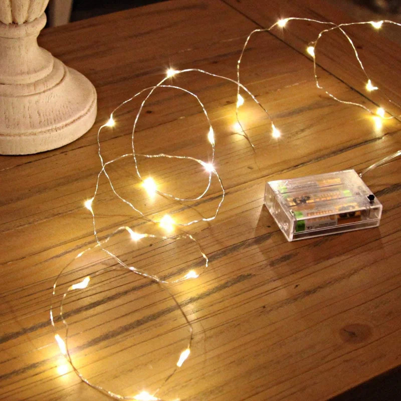 Fairy Lights Battery Operated Centrepiece Table Decorations Party Christmas Copper Wire String Lights Battery Powered