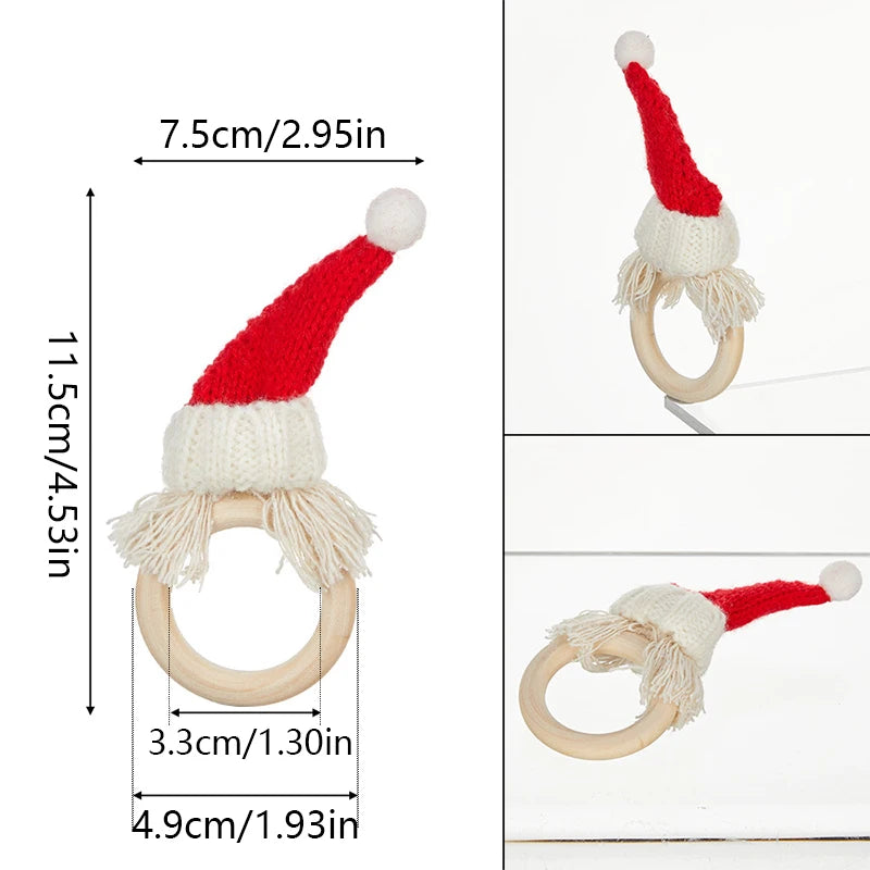 Christmas Napkin Ring Mini Santa Hat Scarf Napkin Holder Rings Christmas Decoration Xmas Party Banquet Hotel Table Dinner Decor