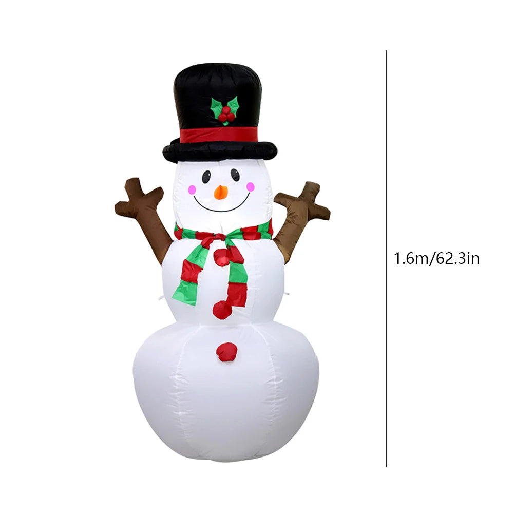 2024 Christmas Decoration Inflatables Beach Snowman with LED for Xmas Party Indoor Outdoor Courtyard Props Ornament Toy