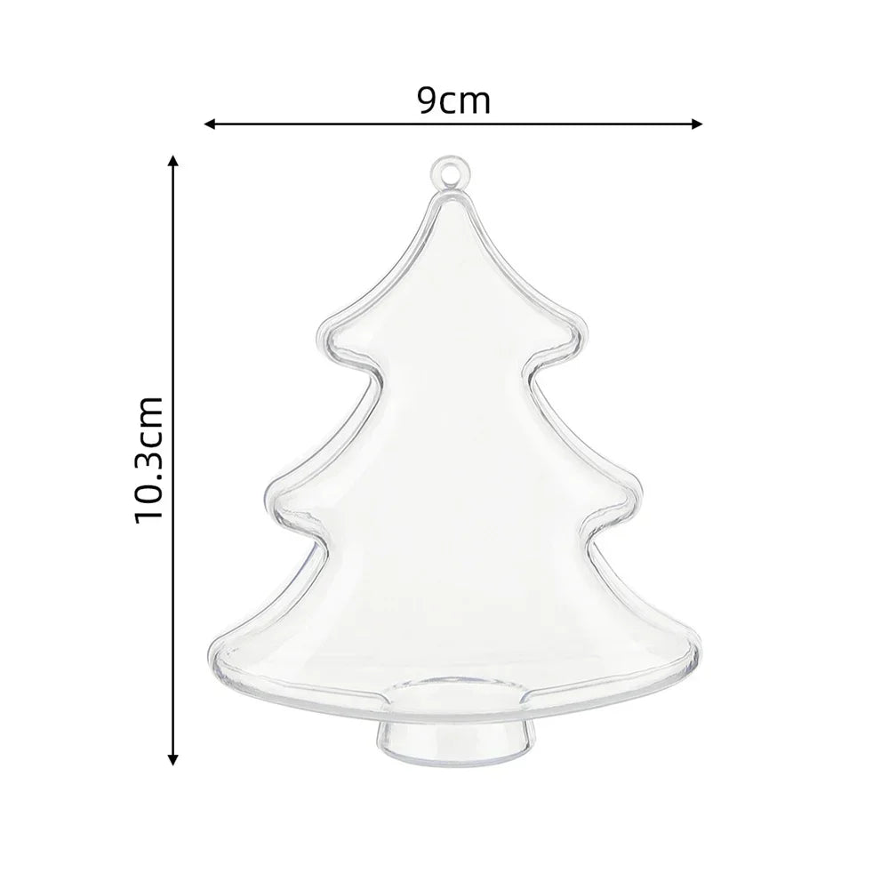 Transparent Christmas Ball Decor Plastic Fillable Bauble Xmas Tree Hanging Ornaments or Decoration for Party