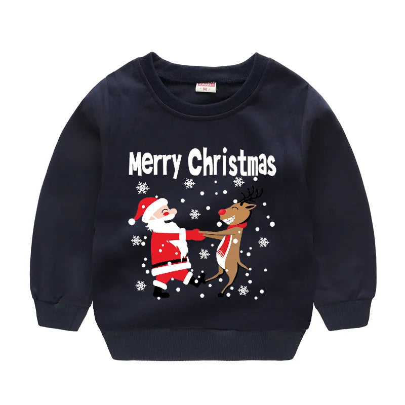 Christmas Sweater/Pullover X'mas Gift Tops Children Outfit Cotton Sweatshirts 1-6Years