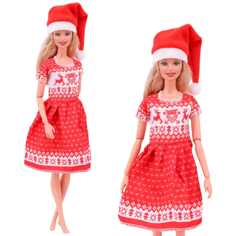 Barbies Clothes Doll Christmas Dress Accessories,Toy Tree,Santa Claus Set For 11.8inch ,30Cm Ken Clothing ,Girls Birthday Gift (Does not include Doll)