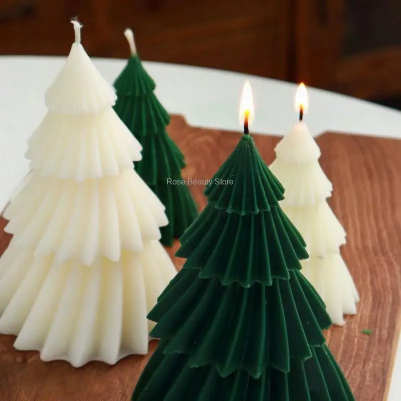 3D Christmas Tree Candle Silicone Mould DIY Christmas Candle Making Kit Handmade Soap Plaster Resin Baking Tools Holiday Gifts