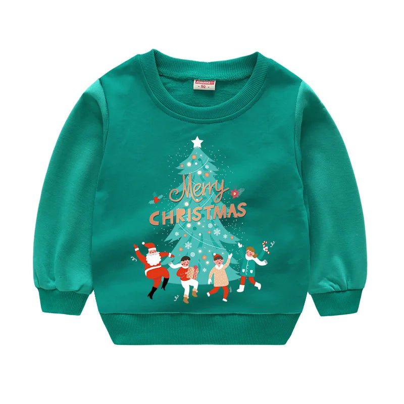 Christmas Sweater/Pullover X'mas Gift Tops Children Outfit Cotton Sweatshirts 1-6Years