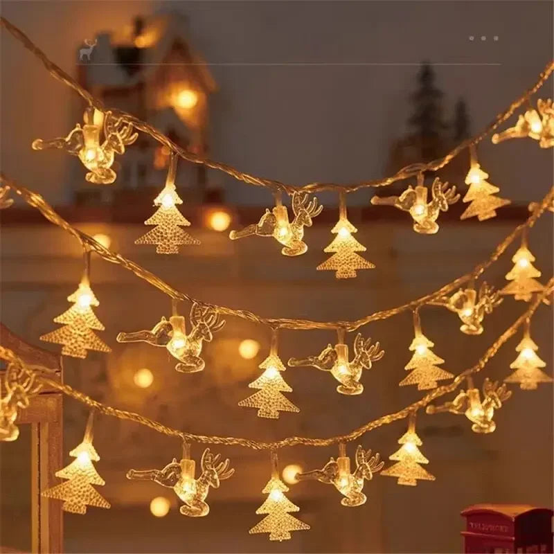 3M 2024 Christmas Decoration for Home Christmas Lights Snowflake String Lights Fairy LED Lamp New Year 2025 Tree Garden Noel 6