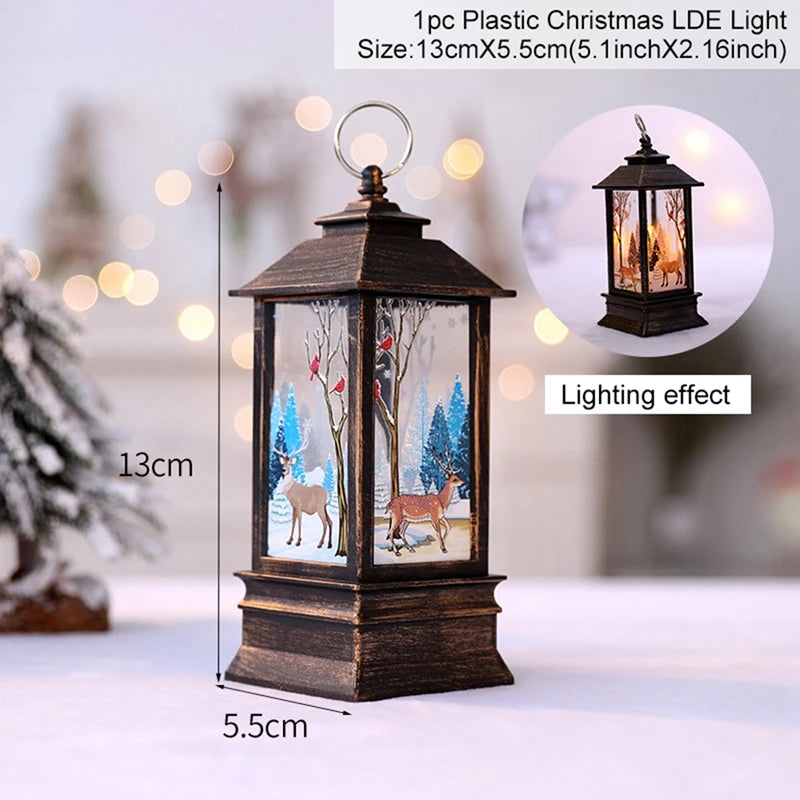 Christmas Lantern Light Merry Christmas Decorations for Home Christmas Tree Ornaments 2024 Navidad Xmas Gifts New Year 2025