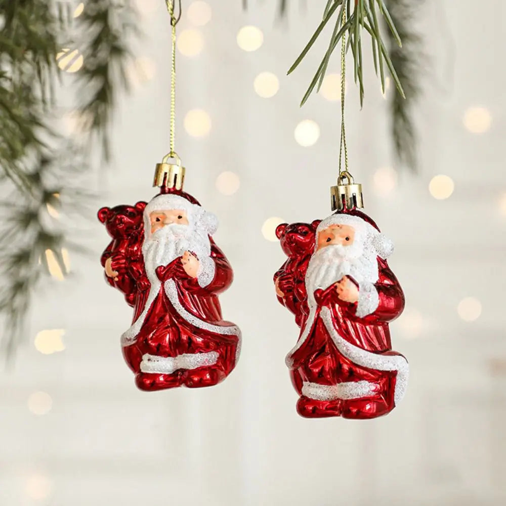 2PCS Red&white Christmas Hanging Decoration Santa Clause Camera Owl Xmas Ornament Ball Shopwindow Plastic Xmas Baubles