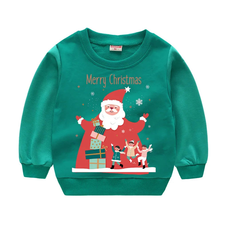 Christmas Sweater/Pullover X'mas Gift Tops Children Outfit Cotton Sweatshirts 1-6Years