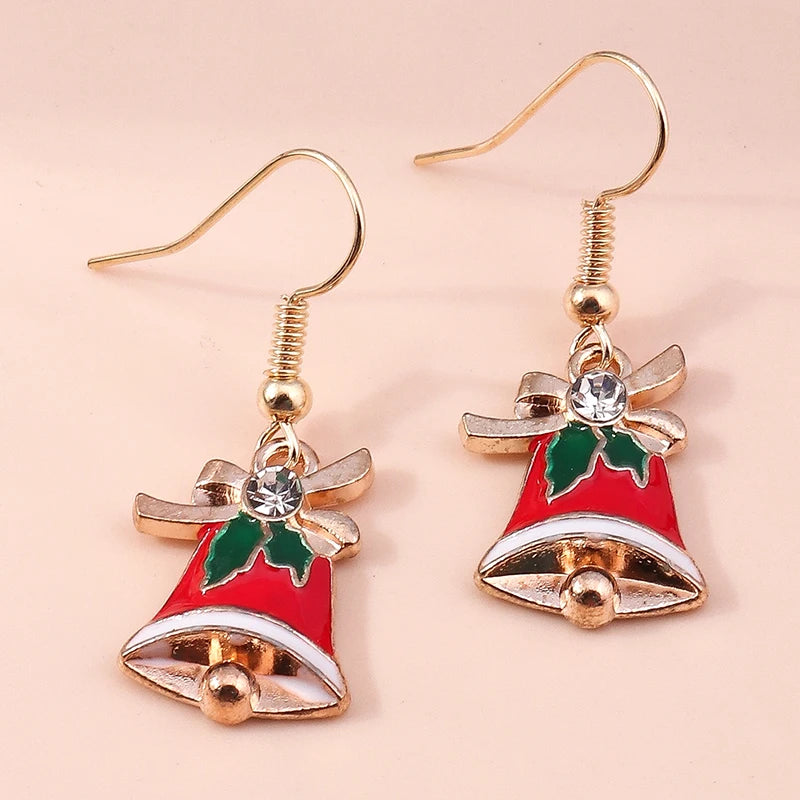 Merry Christmas Drop Earrings for Women Christmas Tree Deer Santa Dangle Earrings New Year Jewelry Gifts